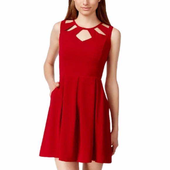 Speechless Dresses & Skirts - Speechless Red A-Line Casual Cut Out Dress Medium